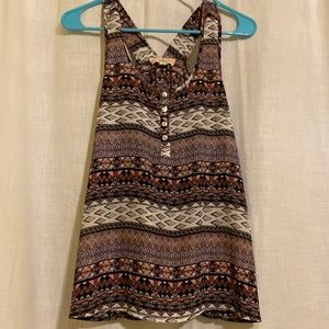 Tribal print loose tank top